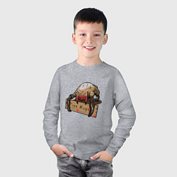 Лонгслив хлопковый детский Hugs from crab, цвет: меланж — фото 2