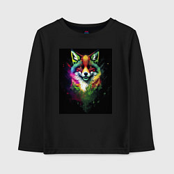 Лонгслив хлопковый детский Colorful Fox, цвет: черный
