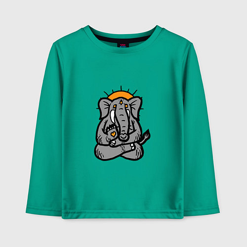 Детский лонгслив Elephant relax / Зеленый – фото 1