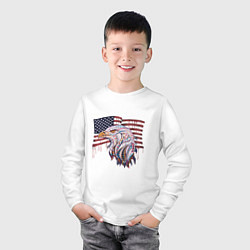 Лонгслив хлопковый детский American eagle, цвет: белый — фото 2