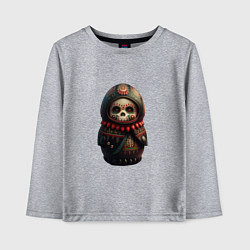 Лонгслив хлопковый детский Матрешка расписная, цвет: меланж