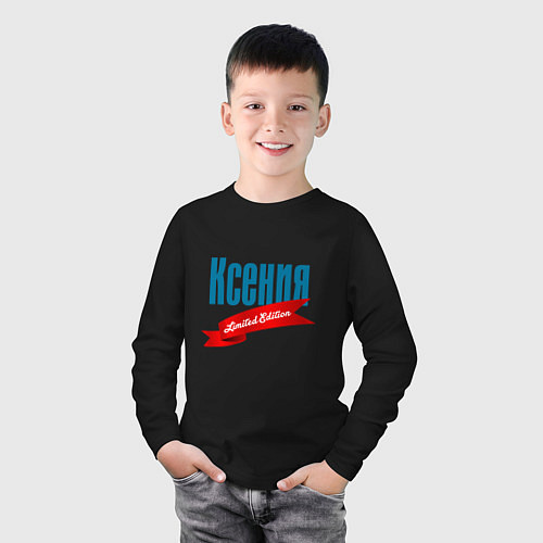 Детский лонгслив Ксения - limited edition / Черный – фото 3