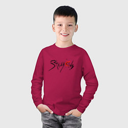 Лонгслив хлопковый детский Бойзбэнд Стрей Кидс, цвет: маджента — фото 2