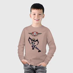 Лонгслив хлопковый детский Филия и логотип игры, цвет: пыльно-розовый — фото 2
