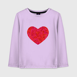 Лонгслив хлопковый детский Сердце из мазков краски, цвет: лаванда