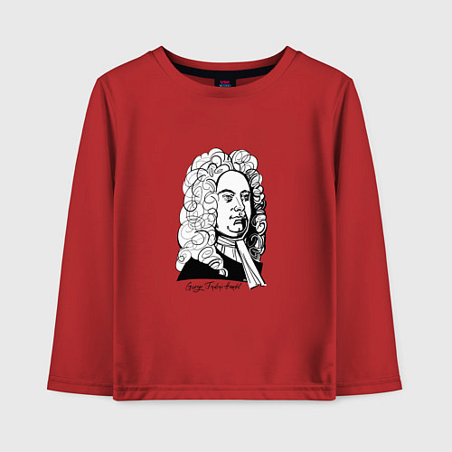 Детский лонгслив Георг Фридрих Гендель / Красный – фото 1