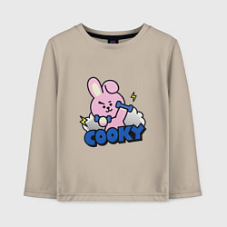 Лонгслив хлопковый детский Cooky BT21 Jungkook, цвет: миндальный