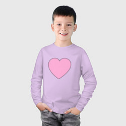 Лонгслив хлопковый детский Большое розовое сердечко, цвет: лаванда — фото 2