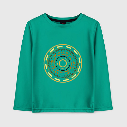Детский лонгслив Орнамент круглый / Зеленый – фото 1