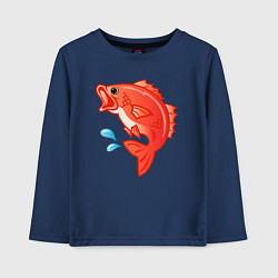 Лонгслив хлопковый детский Красный лещ морской, цвет: тёмно-синий