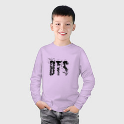 Лонгслив хлопковый детский BTS logo, цвет: лаванда — фото 2