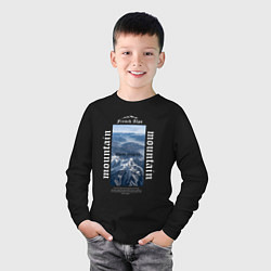 Лонгслив хлопковый детский Французские Альпы, цвет: черный — фото 2