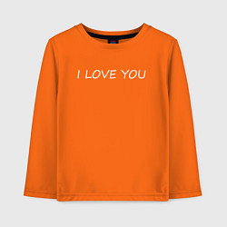 Детский лонгслив I love you text