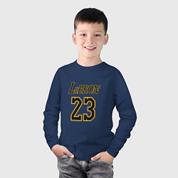 Лонгслив хлопковый детский Lebron 23, цвет: тёмно-синий — фото 2
