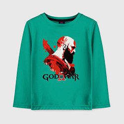 Лонгслив хлопковый детский Кратос, арт, цвет: зеленый