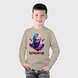 Лонгслив хлопковый детский God of War, Kratos, цвет: миндальный — фото 2