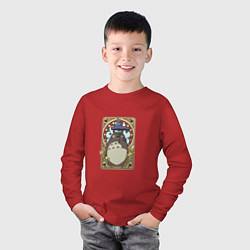 Лонгслив хлопковый детский Totoro card, цвет: красный — фото 2