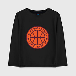 Лонгслив хлопковый детский Love basketball, цвет: черный