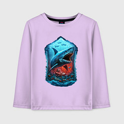 Детский лонгслив Огромная акула Мегалодон