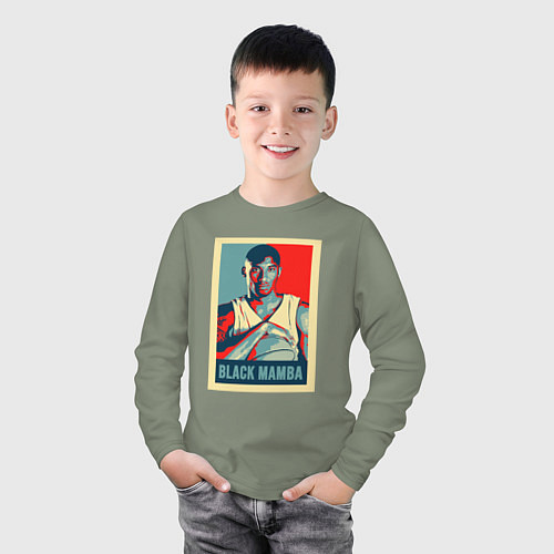 Детский лонгслив Black mamba poster / Авокадо – фото 3