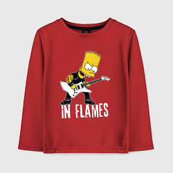 Лонгслив хлопковый детский In Flames Барт Симпсон рокер, цвет: красный