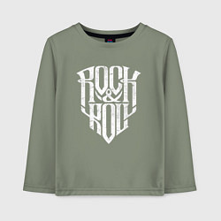 Лонгслив хлопковый детский Rock and Roll щит, цвет: авокадо