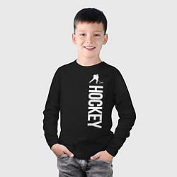 Лонгслив хлопковый детский Hockey, цвет: черный — фото 2
