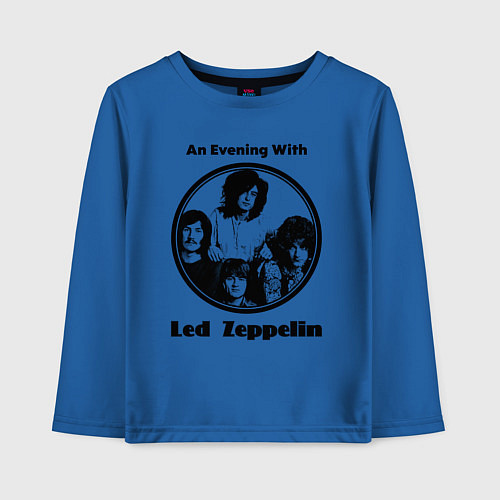 Детский лонгслив Led Zeppelin retro / Синий – фото 1