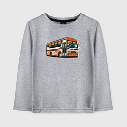 Лонгслив хлопковый детский Яркий автобус, цвет: меланж