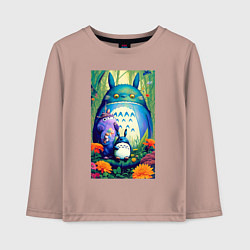 Лонгслив хлопковый детский My neighbor Totoro - neural network - art, цвет: пыльно-розовый