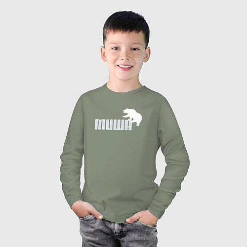 Детский лонгслив Медведь Михаил / Авокадо – фото 3