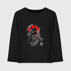 Детский лонгслив Samurai cat inscription