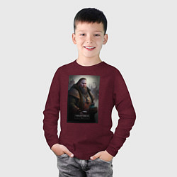 Лонгслив хлопковый детский Хабаровск - персонаж, цвет: меланж-бордовый — фото 2