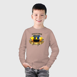 Лонгслив хлопковый детский Ретро автомобиль Chevrolet Camaro, цвет: пыльно-розовый — фото 2