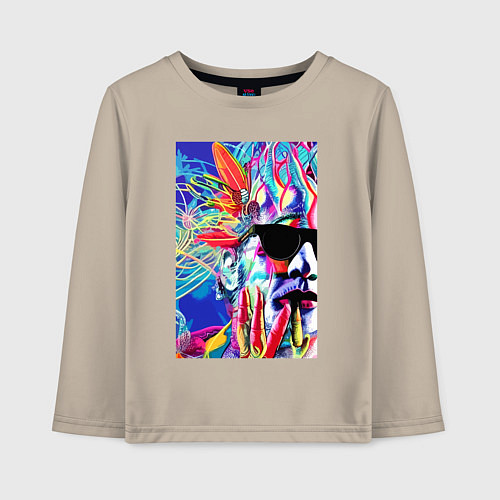 Детский лонгслив Andy Warhol - celebrity - pop art / Миндальный – фото 1