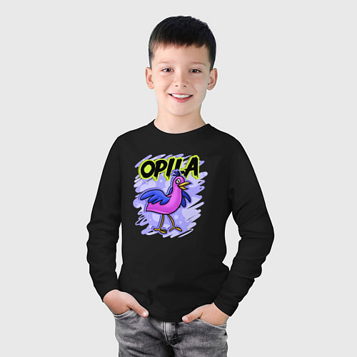 Детский лонгслив Opila Bird / Черный – фото 3