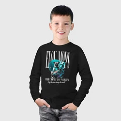 Лонгслив хлопковый детский Elon Mops, цвет: черный — фото 2