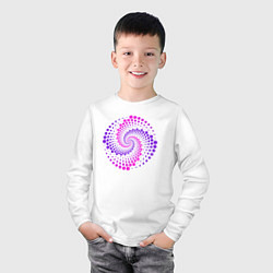 Лонгслив хлопковый детский Цветные круги скручены в спираль, цвет: белый — фото 2
