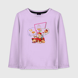Лонгслив хлопковый детский Домашние питомцы, цвет: лаванда