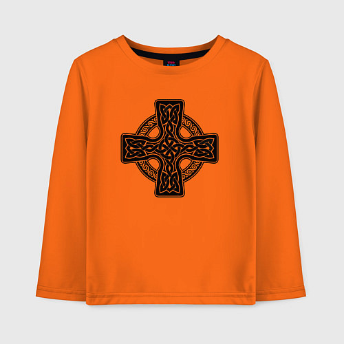 Детский лонгслив Кельтский крест / Оранжевый – фото 1