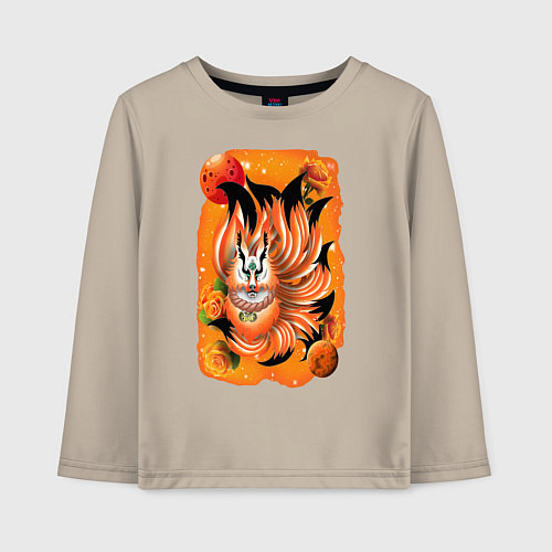 Детский лонгслив Девятихвостый злой волк / Миндальный – фото 1