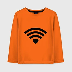 Лонгслив хлопковый детский Wi-Fi Love, цвет: оранжевый
