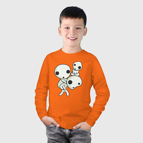 Детский лонгслив Кодама / Оранжевый – фото 3