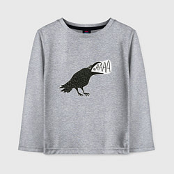 Лонгслив хлопковый детский Кричащая ворона, цвет: меланж