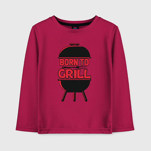 Детский лонгслив Born to grill / Маджента – фото 1