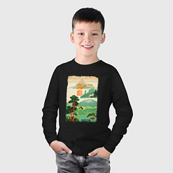 Лонгслив хлопковый детский Япония винтаж, цвет: черный — фото 2