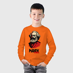 Лонгслив хлопковый детский Karl Marx - 3 цвета, цвет: оранжевый — фото 2