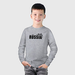 Лонгслив хлопковый детский National team of Russia, цвет: меланж — фото 2