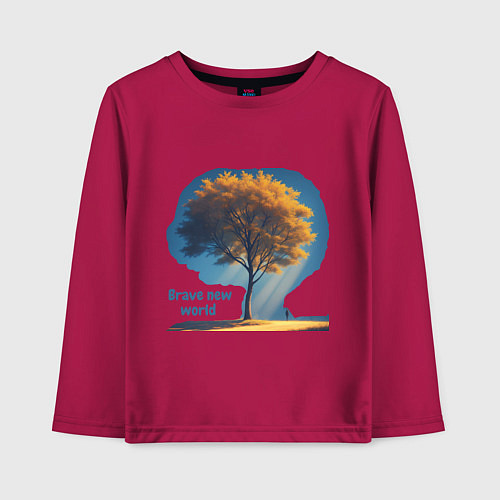 Детский лонгслив Дивный новый мир / Маджента – фото 1