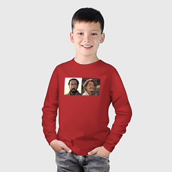 Лонгслив хлопковый детский Аниме Николас Кейдж и Педро Паскаль, цвет: красный — фото 2